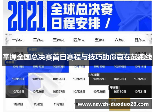 掌握全国总决赛首日赛程与技巧助你赢在起跑线 掌握全国总决赛首日赛程与技巧助你赢在起跑线