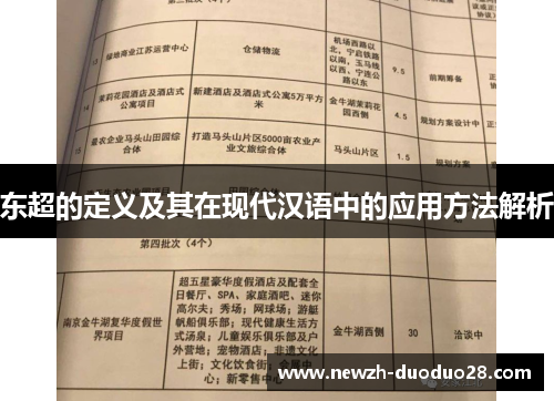 东超的定义及其在现代汉语中的应用方法解析 东超的定义及其在现代汉语中的应用方法解析